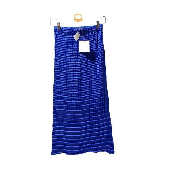 SID NEIGUM Double Box-Pleated Skirt Indigo - Picture 6 of 9